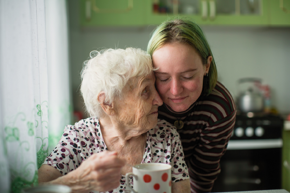 Grandmother and granddaughter